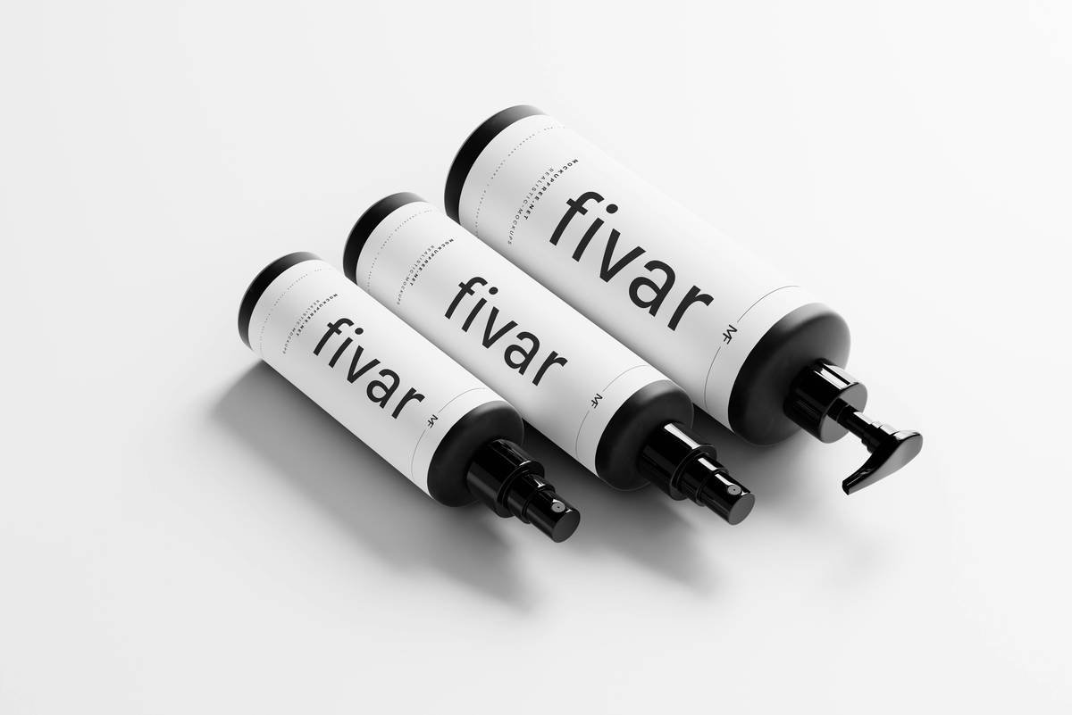 Fivar - Tri-Bottle Cosmetic Mockup Collection Download this mockup for free from Mockup Free: https://mockupfree.net